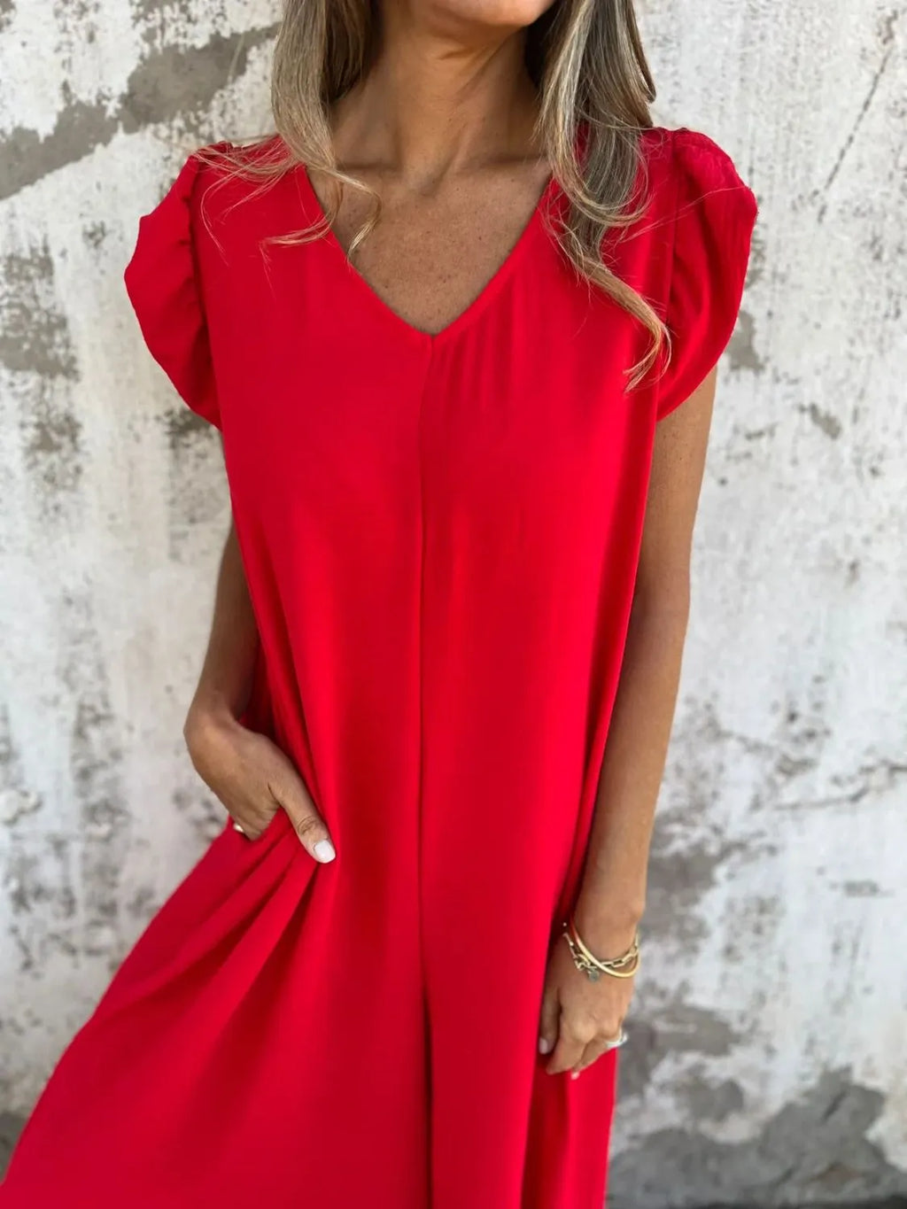 Full Size V-Neck Cap Sleeve Wide Leg Jumpsuit Plus Size | One-Pieces Jumpsuit from PHUNKYN