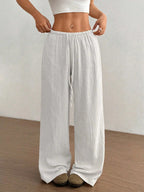 Drawstring Wide-Leg Casual Pants | Trousers Wide Leg Pants from PHUNKYN
