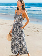 Printed Spaghetti Strap Beach Jumpsuit One-Pieces Jumpsuit PHUNKYN