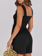 Smocked Square Neck Sleeveless Romper Dresses Romper PHUNKYN