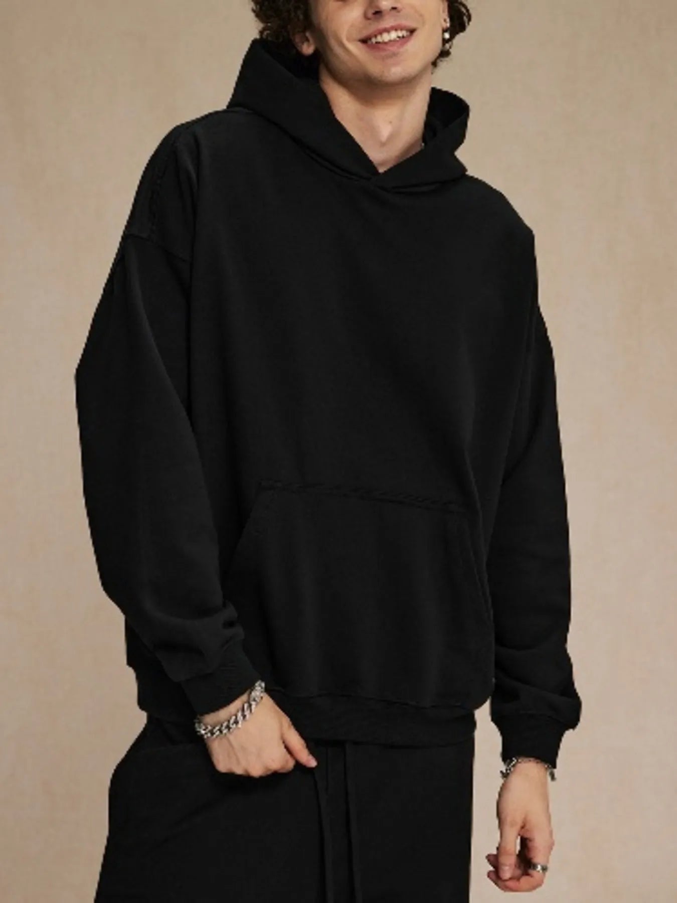 Men's Oversized Long Sleeve Hoodie with Kangaroo Pocket | Hoodies Hoodie from PHUNKYN