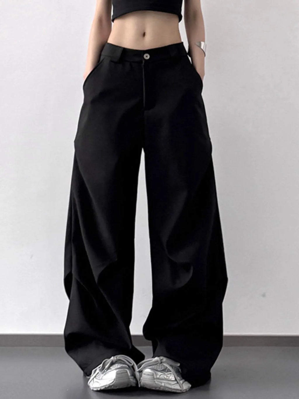 Wide Leg Relaxed Fit Pants | Trousers Wide Leg pants from PHUNKYN