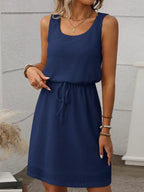 Waffle-Knit Drawstring Mini Tank Dress | Dresses Dress from PHUNKYN