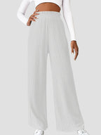 Ribbed High Waist Pants | Trousers Wide Leg Pants from PHUNKYN