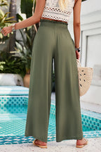 Devine Smocked Wide Leg Pants with Pockets | Pants Wide Leg Pants from PHUNKYN