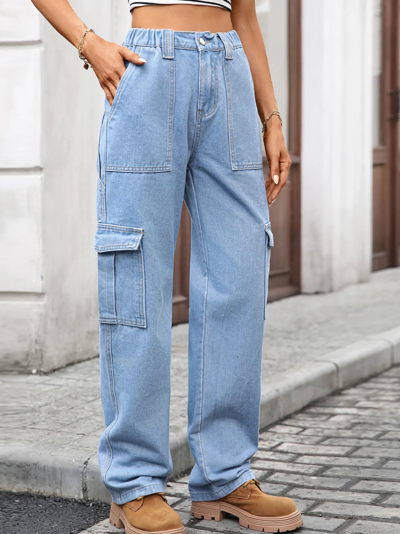 High-Waisted Cargo Jeans | Jeans Cargo Jeans from PHUNKYN