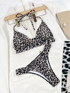 Leopard Cutout Halter Neck Bikini Set | Classic Bikinis Bikini from PHUNKYN