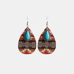 Turquoise Teardrop Shape Wooden Dangle Earrings | Earrings Earrings from PHUNKYN