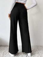 Ribbed High Waist Pants | Trousers Wide Leg Pants from PHUNKYN
