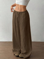 Drawstring Wide-Leg Casual Pants | Trousers Wide Leg Pants from PHUNKYN