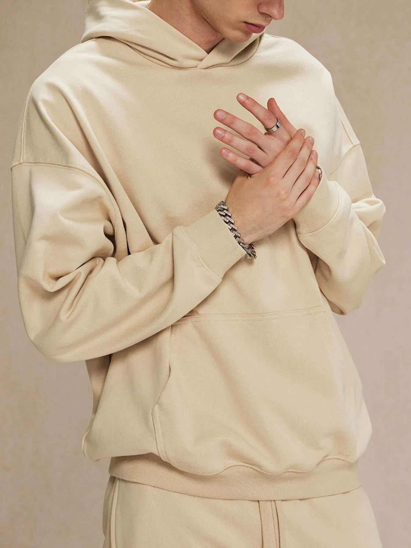 Men's Oversized Long Sleeve Hoodie with Kangaroo Pocket | Hoodies Hoodie from PHUNKYN