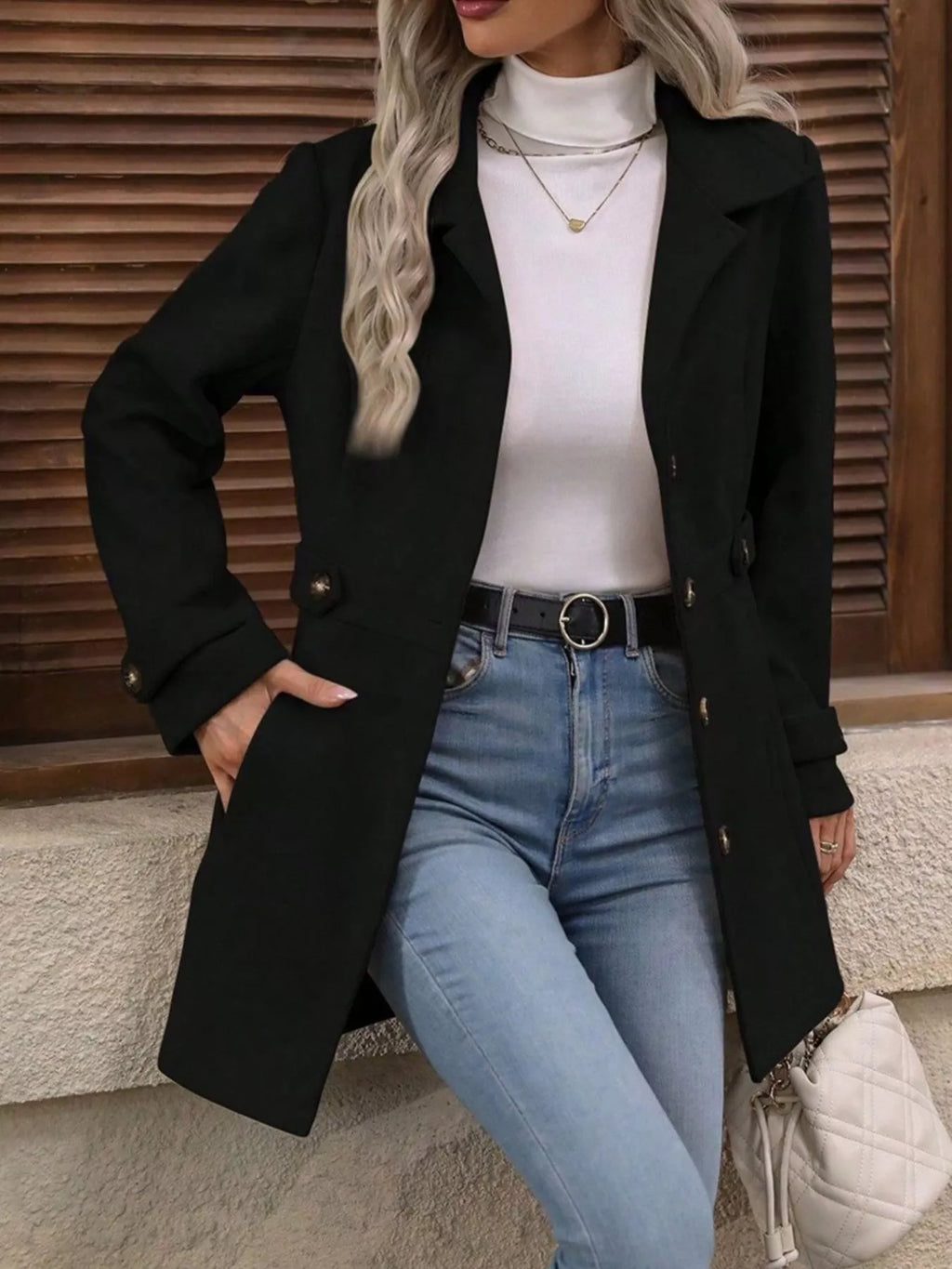 Button Up Long Sleeve Coat | Trench Coats Coat from PHUNKYN