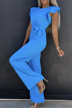 Round Neck Cap Sleeve Jumpsuit | One-Pieces Jumpsuit from PHUNKYN