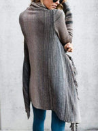 Fringe Long Sleeve Wrap Cardigan | Cardigans Cardigan from PHUNKYN