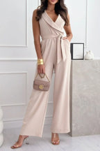 Surplice Sleeveless Wide Leg Jumpsuit | One-Pieces Jumpsuit from PHUNKYN
