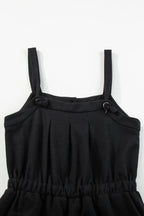 Knotted Straps Button Textured Drawstring Jumpsuit | One-Pieces Jumpsuit from PHUNKYN