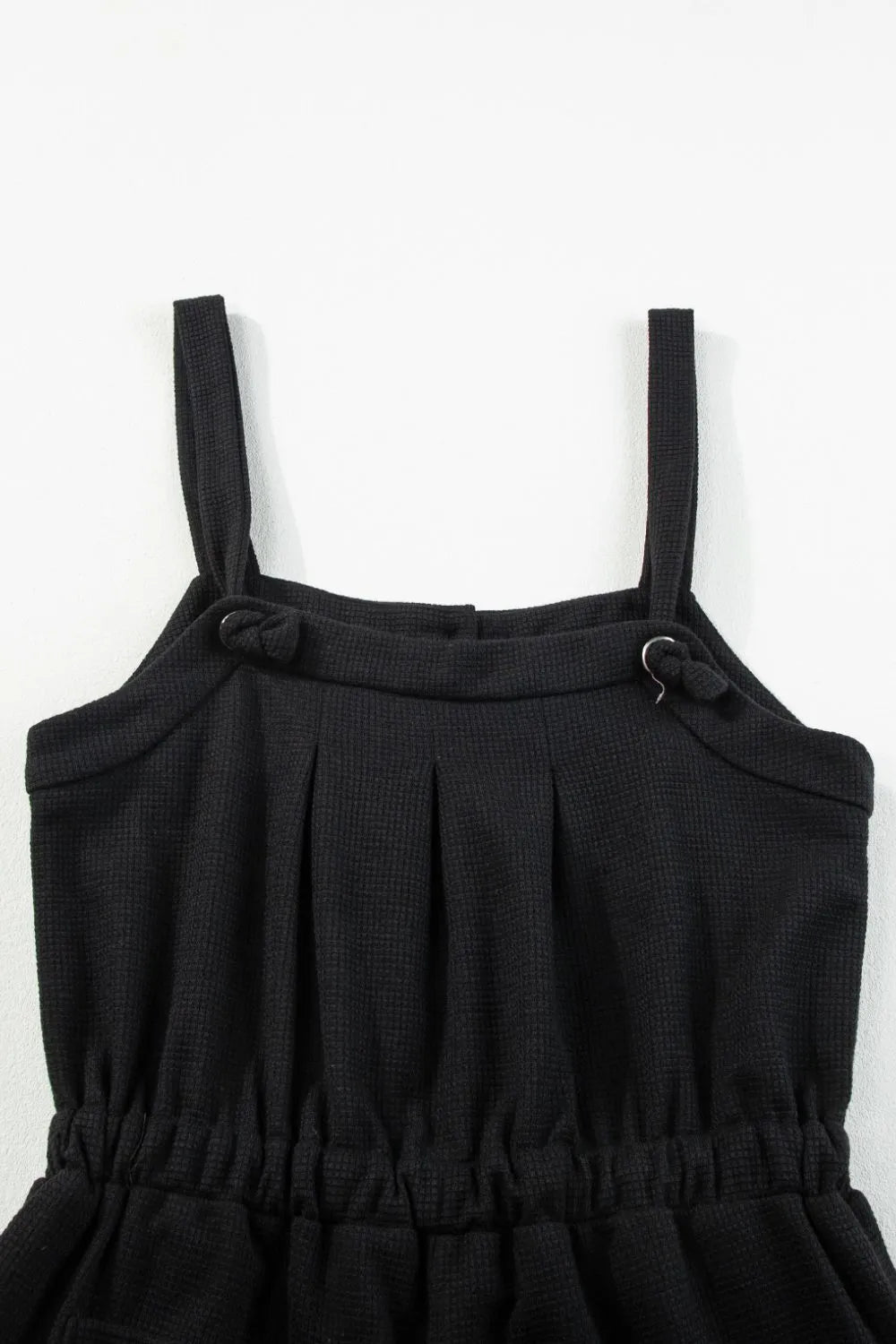 Knotted Straps Button Textured Drawstring Jumpsuit | One-Pieces Jumpsuit from PHUNKYN