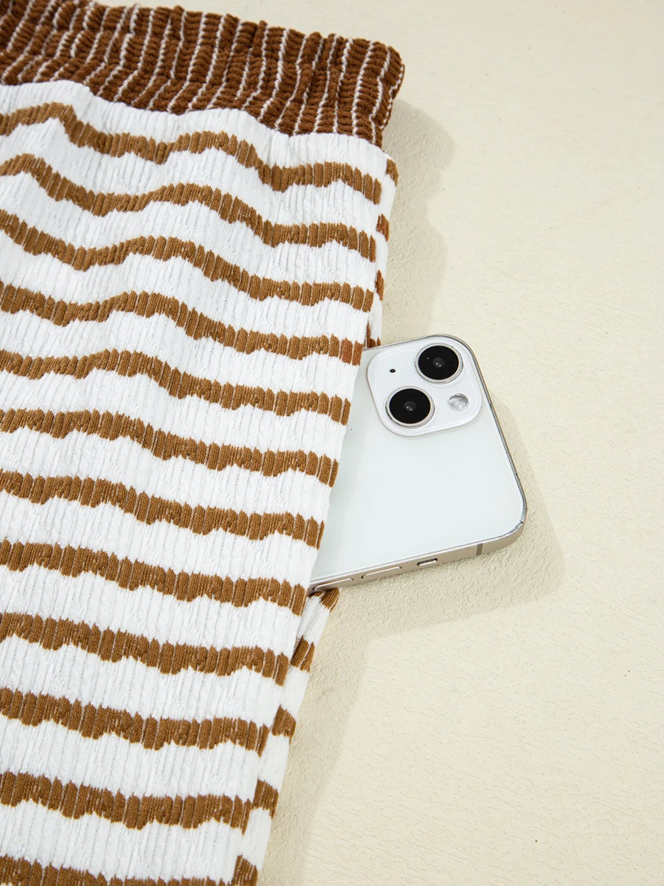 Stripe Collared Top and Drawstring Pant Set | Outfit Sets Top and Pants Set from PHUNKYN