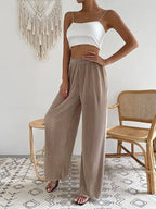 Elastic Waist Wide Leg Pants | Trousers Wide Leg Pants from PHUNKYN