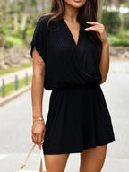 Surplice Short Sleeve Romper One-Pieces Romper PHUNKYN