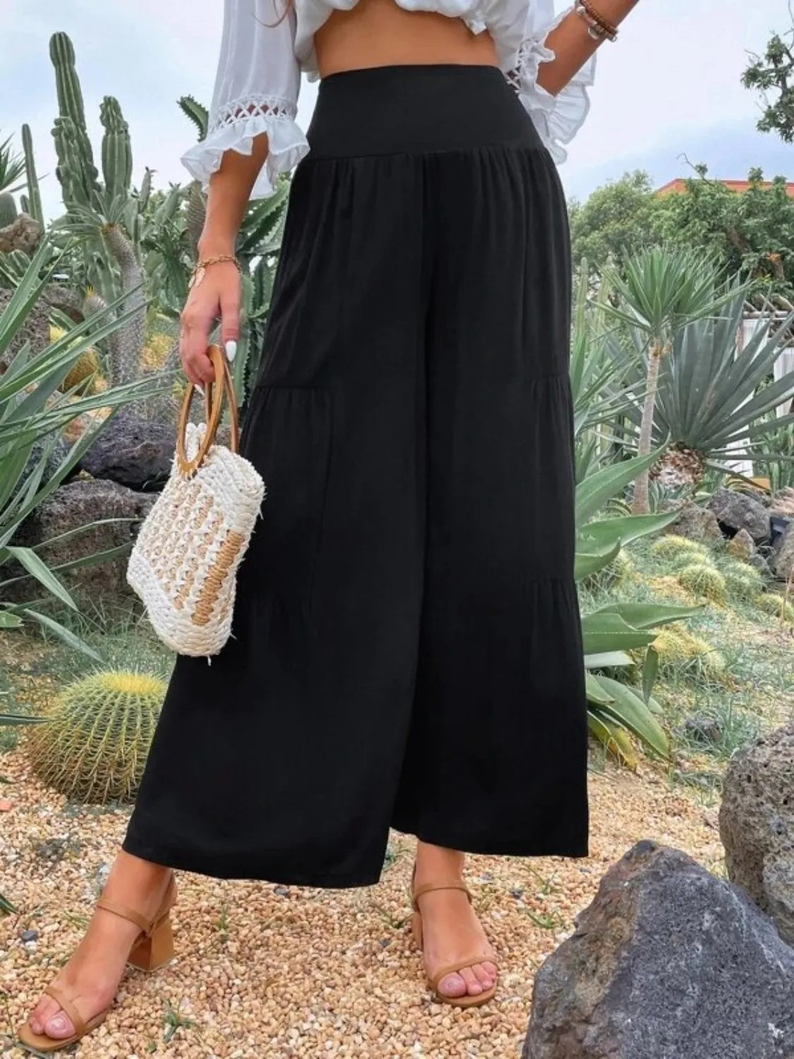 High Waist Wide Leg Pants | Trousers Wide Leg Pants from PHUNKYN