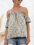 Puff Sleeve Polka Dot Ruffle Tank Top | Tank Tops Tank Top from PHUNKYN