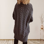 Cable-Knit Open Front Dropped Shoulder Cardigan | Cardigans Cardigan from PHUNKYN