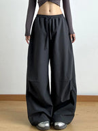 Wide Leg Pants with Drawstring Waist | Trousers Wide Leg Pants from PHUNKYN
