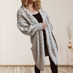 Cable-Knit Open Front Dropped Shoulder Cardigan | Cardigans Cardigan from PHUNKYN