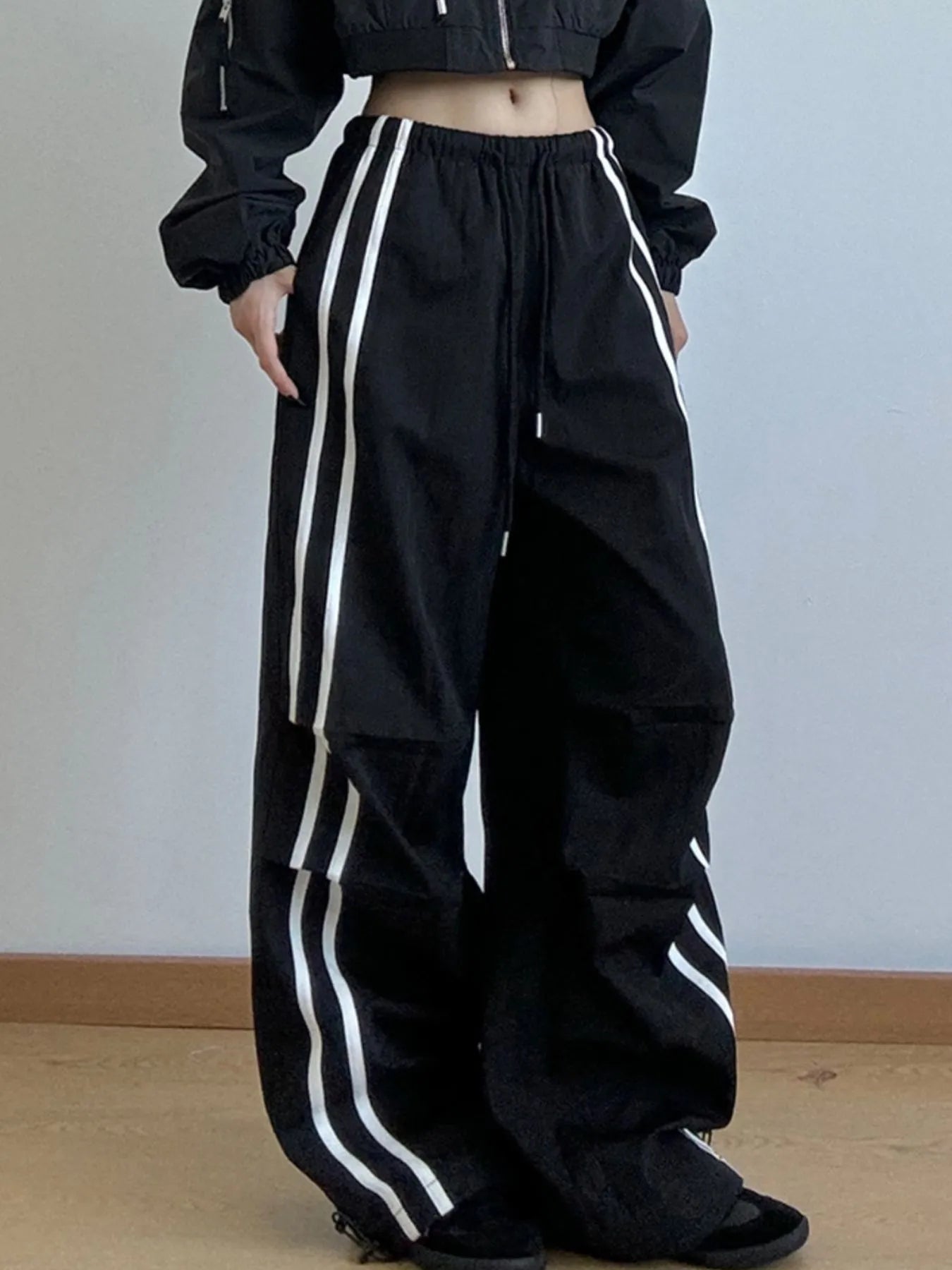 Side Stripes Wide Leg Pants | Joggers Wide Leg Pants from PHUNKYN