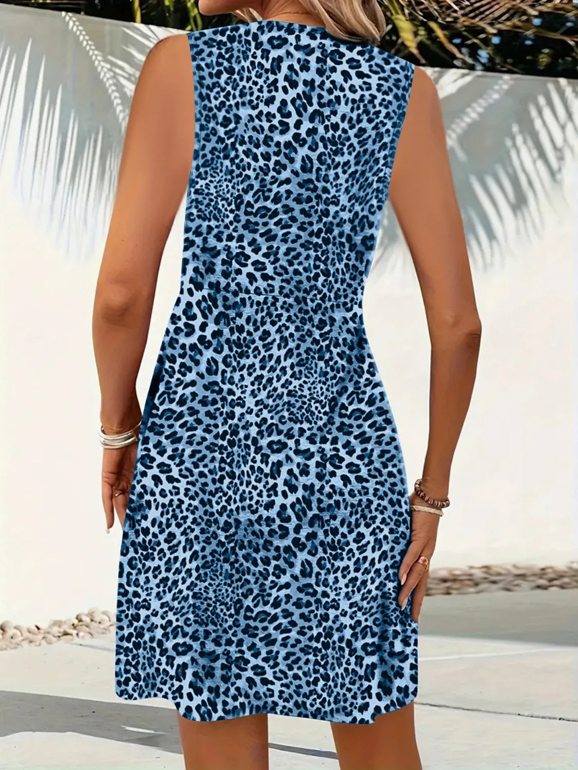 Leopard V-Neck Sleeveless Mini Dress | Dresses Mini Dress from PHUNKYN