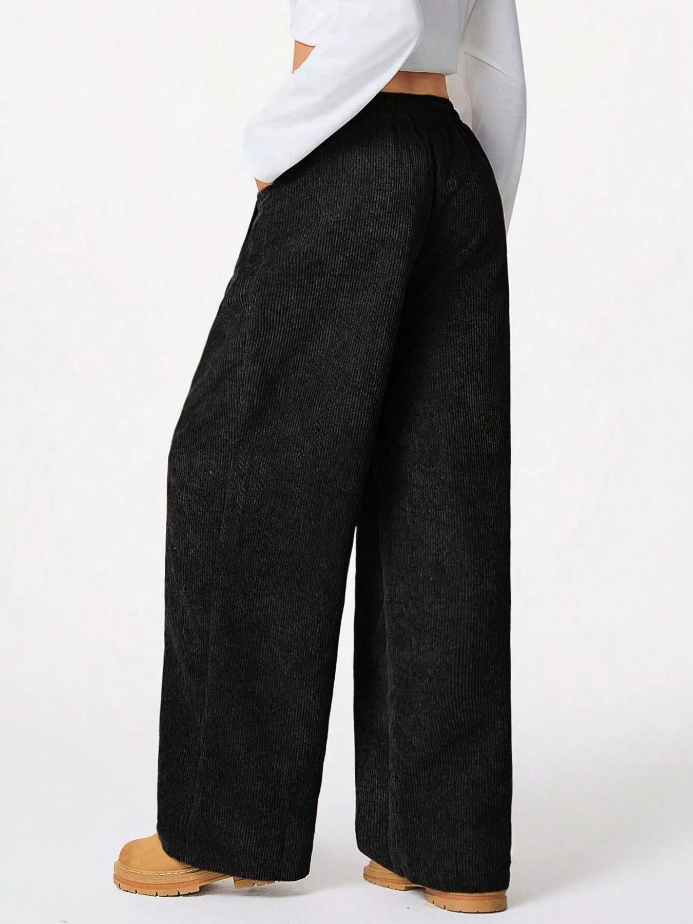 Wide Leg Corduroy Drawstring Pants | Trousers Wide Leg Pants from PHUNKYN