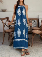 Devine Grecian Neck Printed Maxi Dress | Dresses Maxi Dress from PHUNKYN