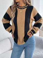 Color Block Round Neck Sweater | Sweaters Sweater from PHUNKYN