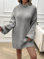 Mock Neck Long Sleeve Mini Sweater Dress | Dresses Sweater Dress from PHUNKYN