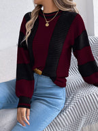Color Block Round Neck Sweater | Sweaters Sweater from PHUNKYN