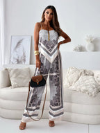 Tie Back Printed Cami and Pants Set | Outfit Sets Top and Pants Set from PHUNKYN