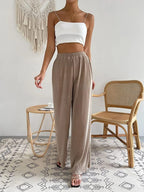 Elastic Waist Wide Leg Pants | Trousers Wide Leg Pants from PHUNKYN