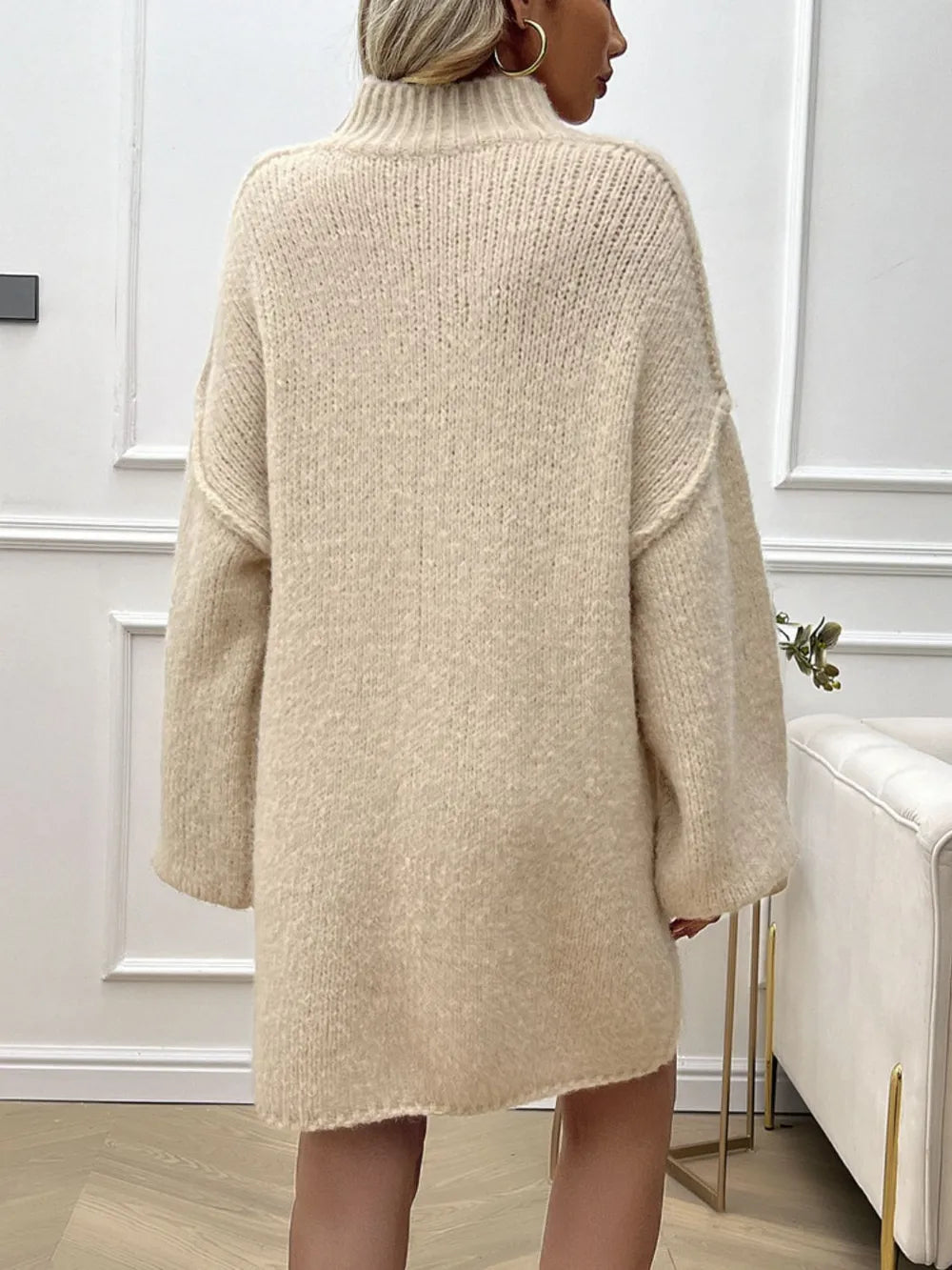 Mock Neck Long Sleeve Mini Sweater Dress | Dresses Sweater Dress from PHUNKYN