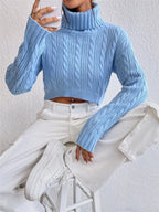 Cable-Knit Turtleneck Long Sleeve Sweater | Sweaters Sweater from PHUNKYN