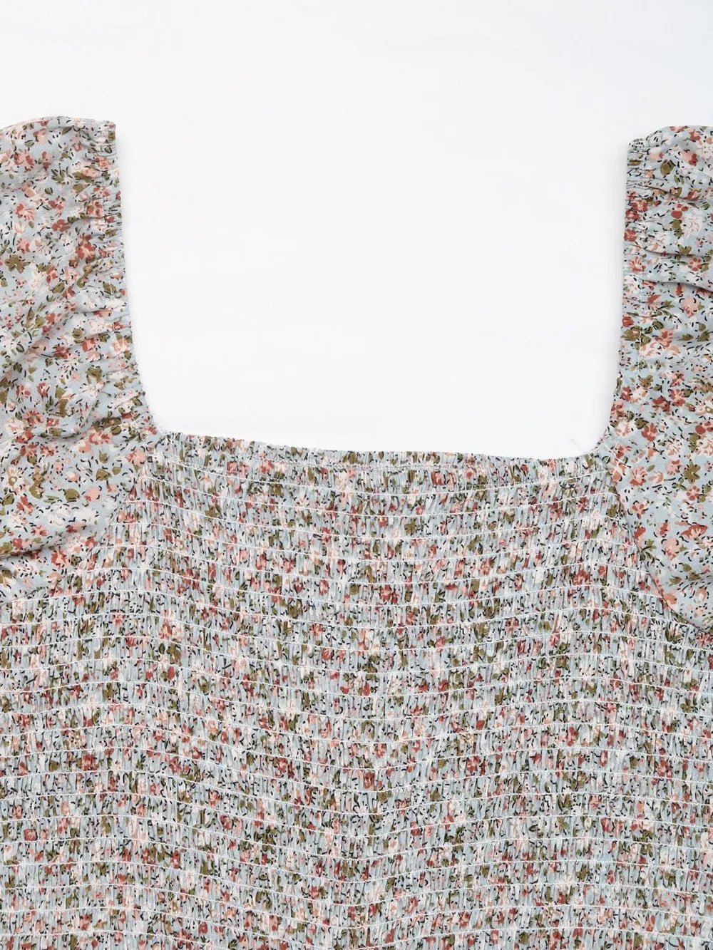 Ditsy Floral Smocked Square Neck Puff Sleeve Jumpsuit | One-Pieces Jumpsuit from PHUNKYN