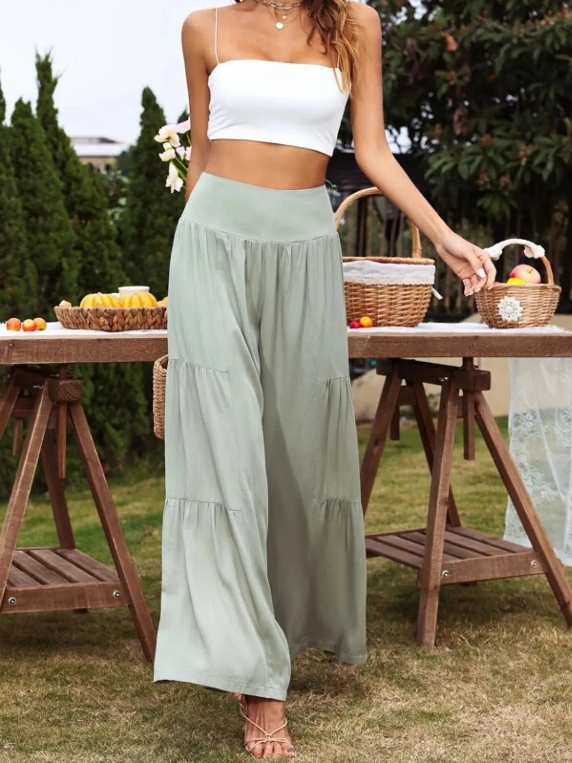 High Waist Wide Leg Pants | Trousers Wide Leg Pants from PHUNKYN