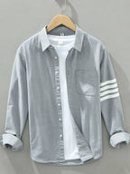 Men's Button-Up Shirt with Stripe Detail | Shirts Shirt from PHUNKYN