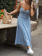 Smocked Sweetheart Neck Midi Cami Dress | Dresses Cami Dress from PHUNKYN