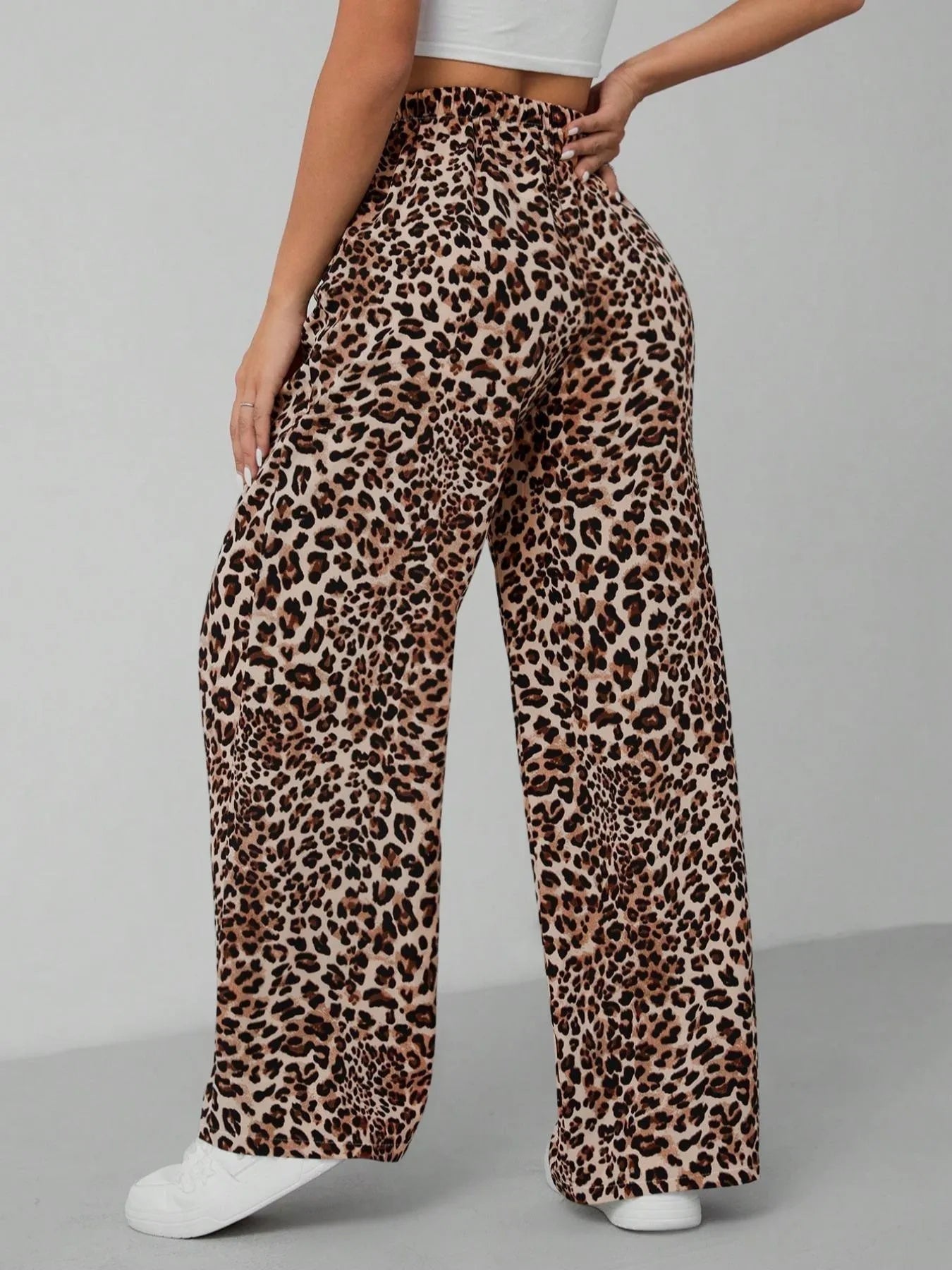 Leopard Print Wide Leg Pants | Trousers Wide Leg Pants from PHUNKYN