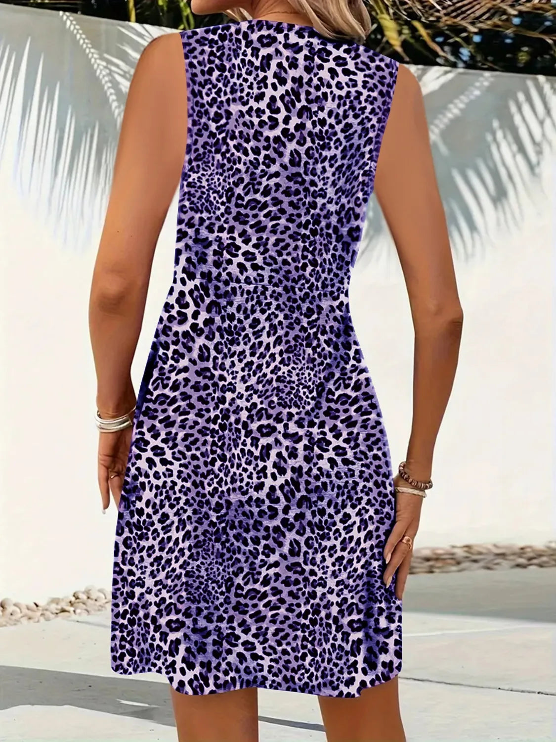Leopard V-Neck Sleeveless Mini Dress | Dresses Mini Dress from PHUNKYN