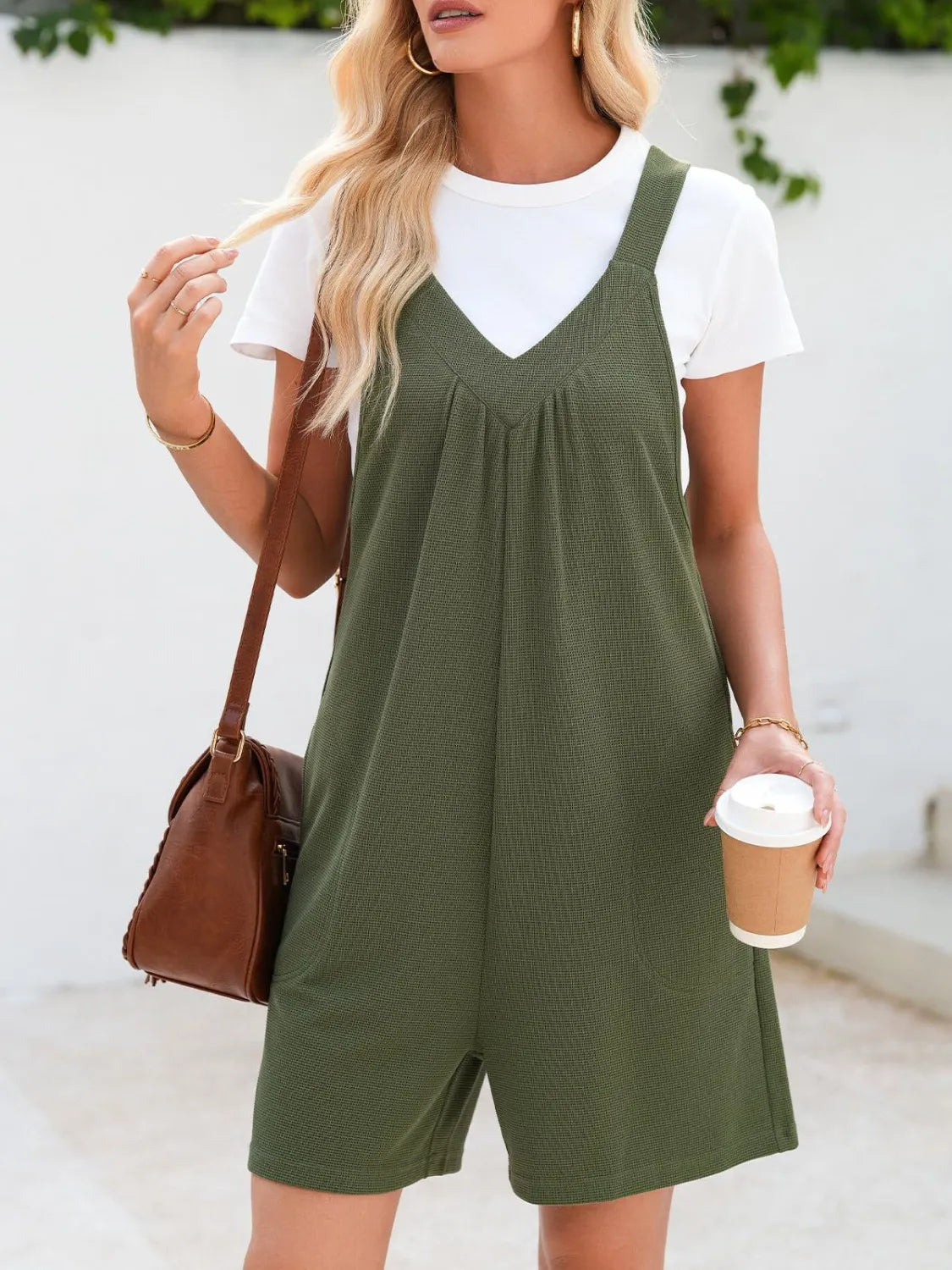 V-Neck Wide Strap Romper | One-Pieces Romper from PHUNKYN