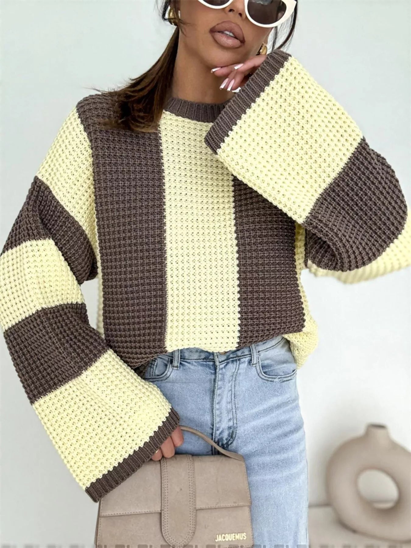 Color Block Long Sleeve Sweater | Sweaters Sweater from PHUNKYN