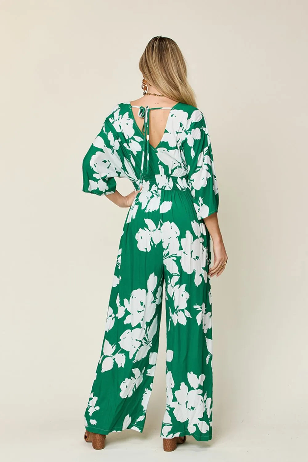 Printed Tie Back Wide Leg Jumpsuit | One-Pieces Jumpsuit from PHUNKYN