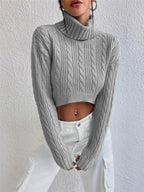 Cable-Knit Turtleneck Long Sleeve Sweater | Sweaters Sweater from PHUNKYN